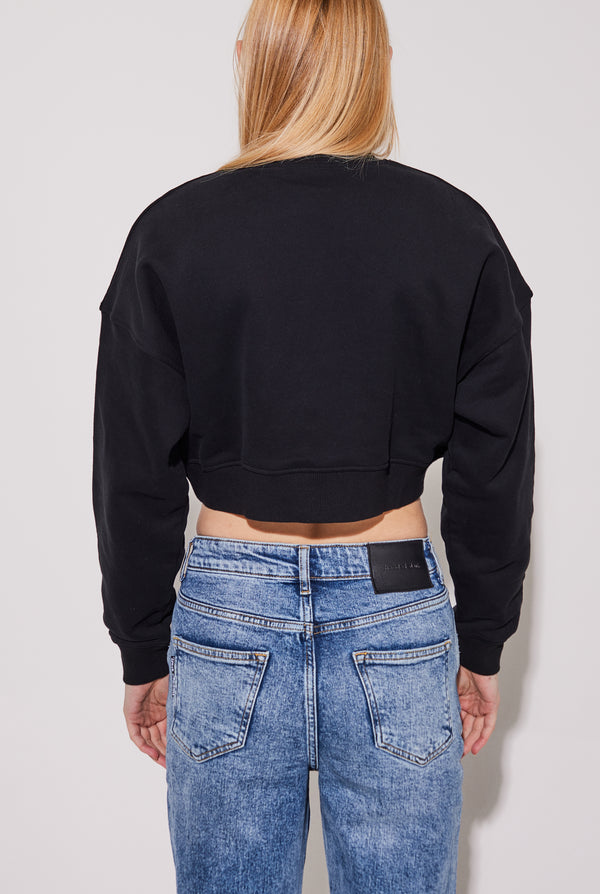 BRAND CROPPED SWEATSHIRT ONYX