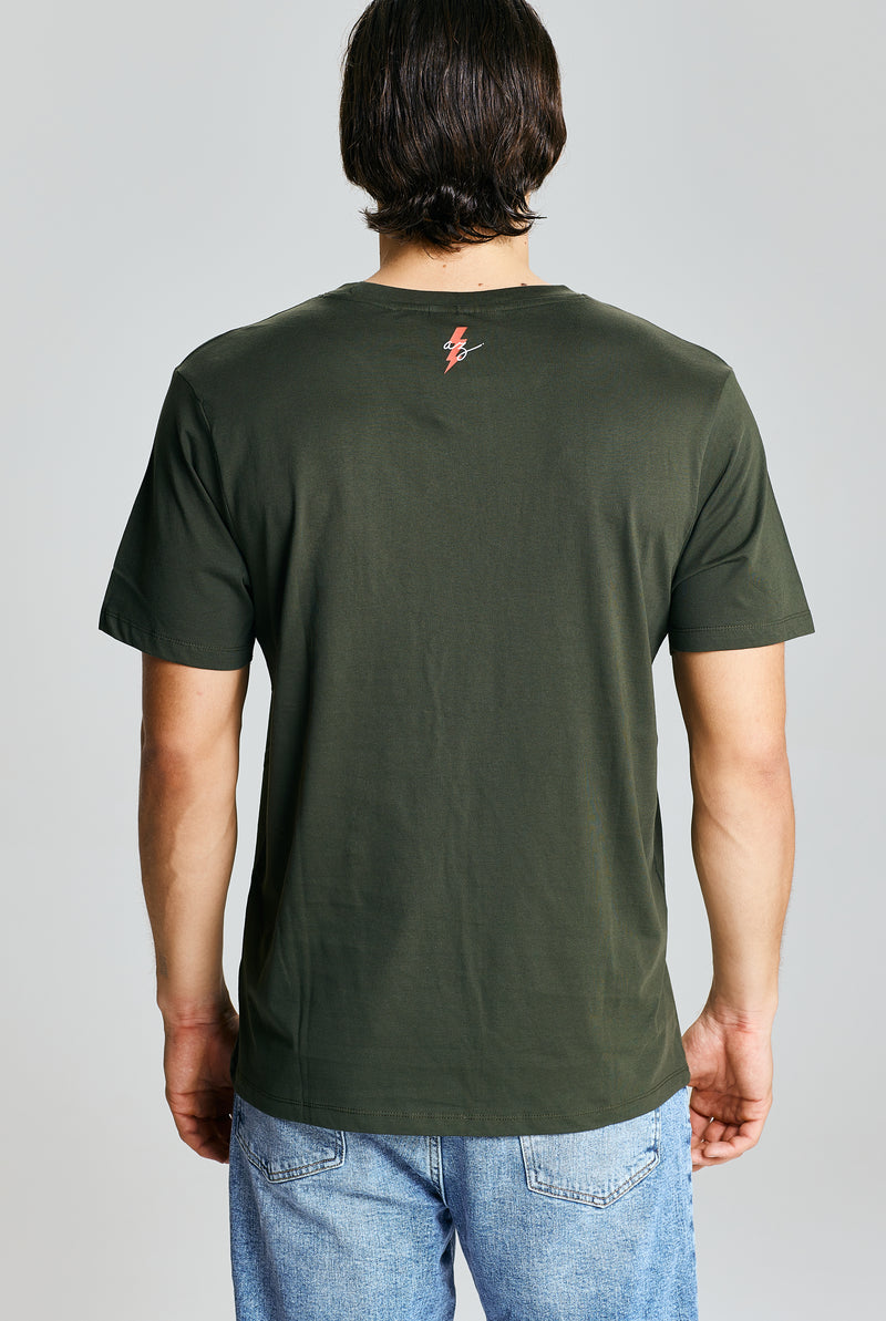 LOGO TEE FITTED MEN ARMY GREEN