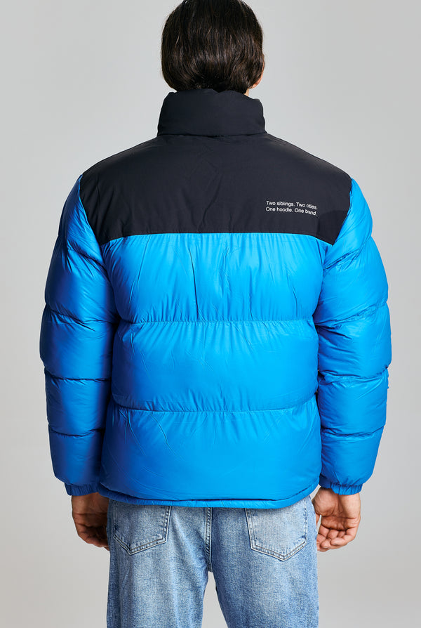 TWO TONE PUFFER JACKET COBALT