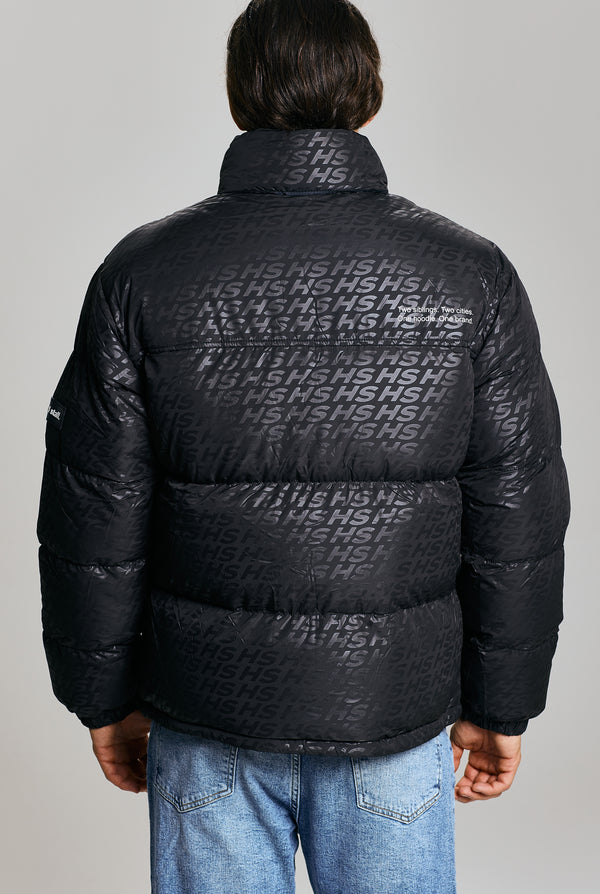 Mens Onyx Black Hooded Leather Jacket