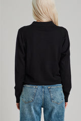 PREMIUM SQUARE POLO SWEATER ONYX