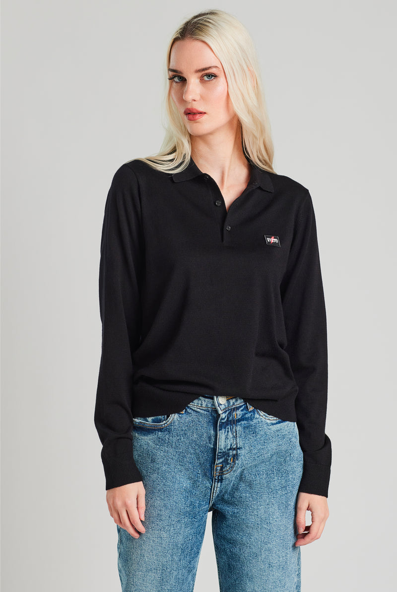 PREMIUM SQUARE POLO SWEATER ONYX