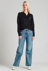 PREMIUM SQUARE POLO SWEATER ONYX