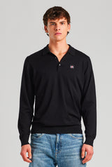 PREMIUM SQUARE POLO SWEATER ONYX