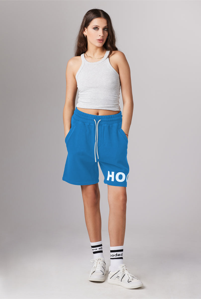 HOODED SHORTS BLUE