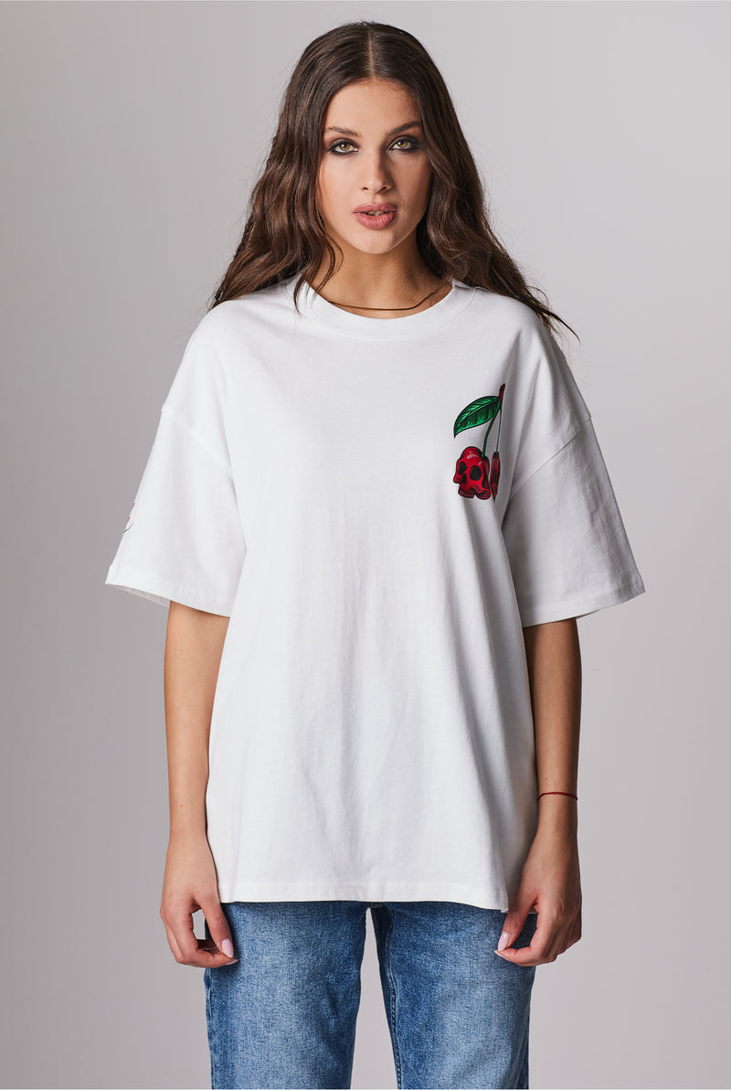 CHERRY TEE WHITE