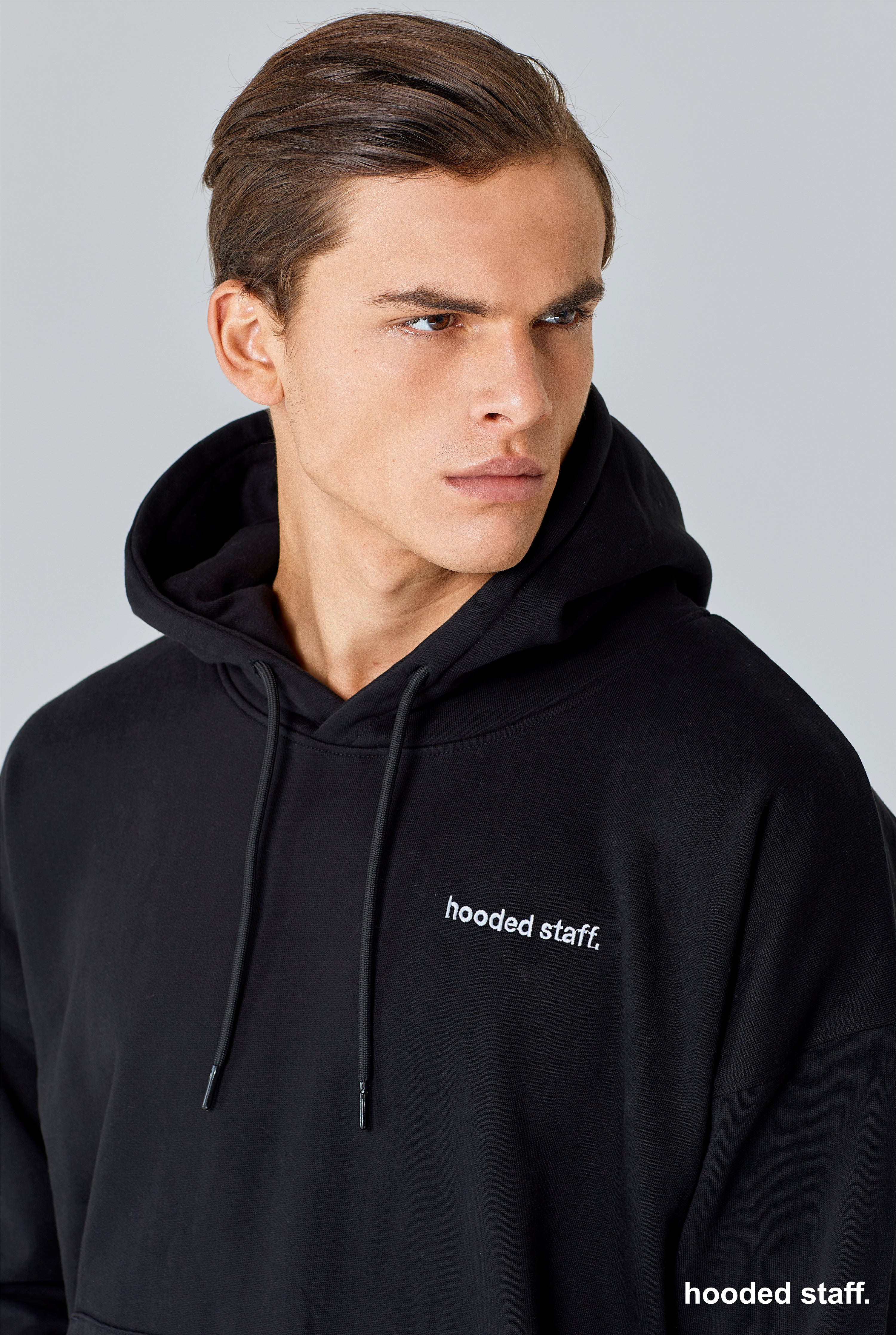 BASE HOODIE B&W – hooded staff.