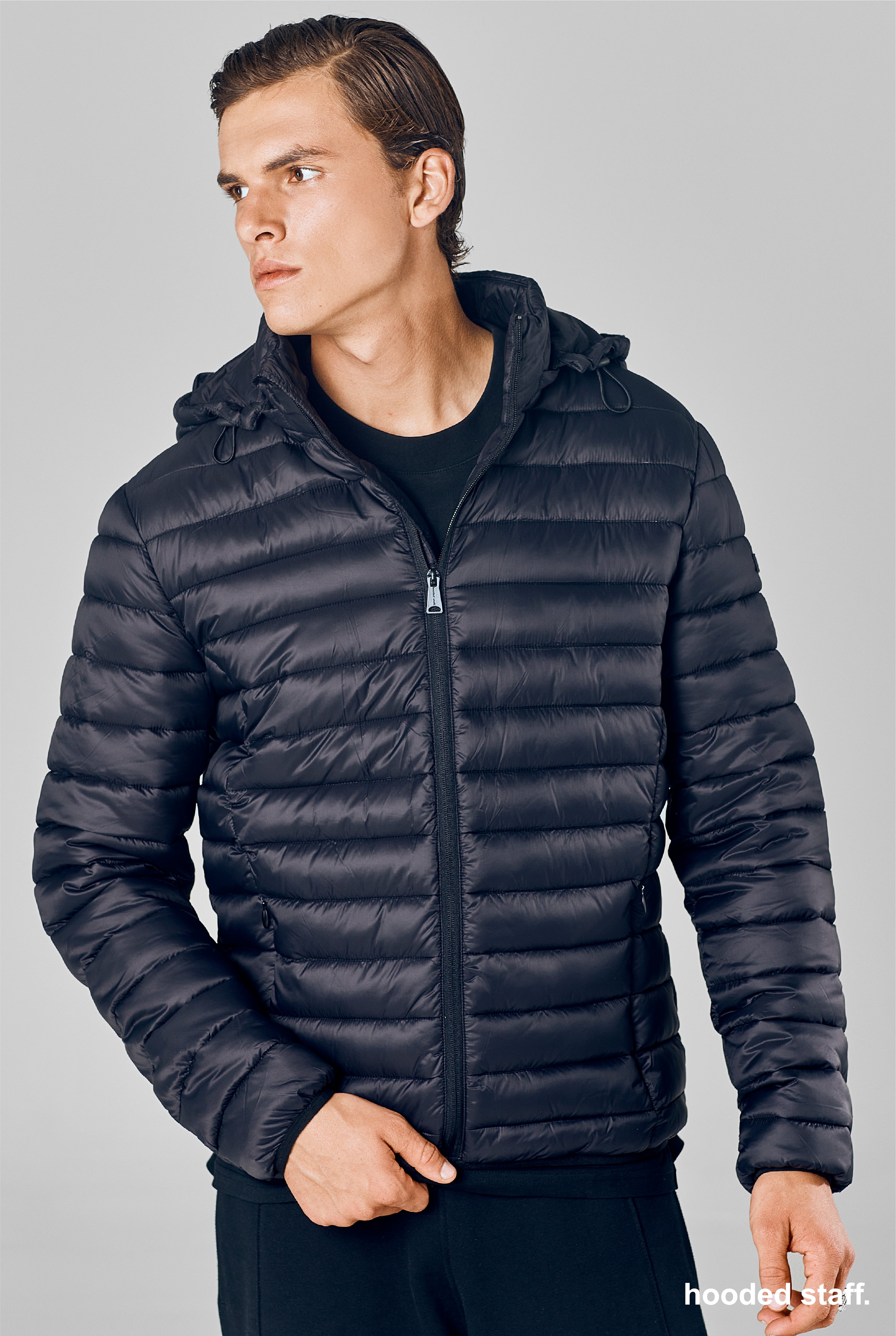LIGHTWEIGHT PUFFER JACKET hooded staff.